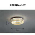 Gold Steel LED Dimmable Ceiling Lights Luxury Crystal Fixture