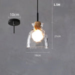 Clear Glass Pendant Lamp with LED Lights for Home Decor