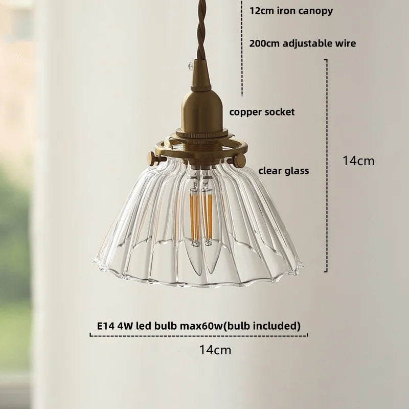 White Glass LED Pendant Lamp Nordic Modern Copper Socket Hanging Lights