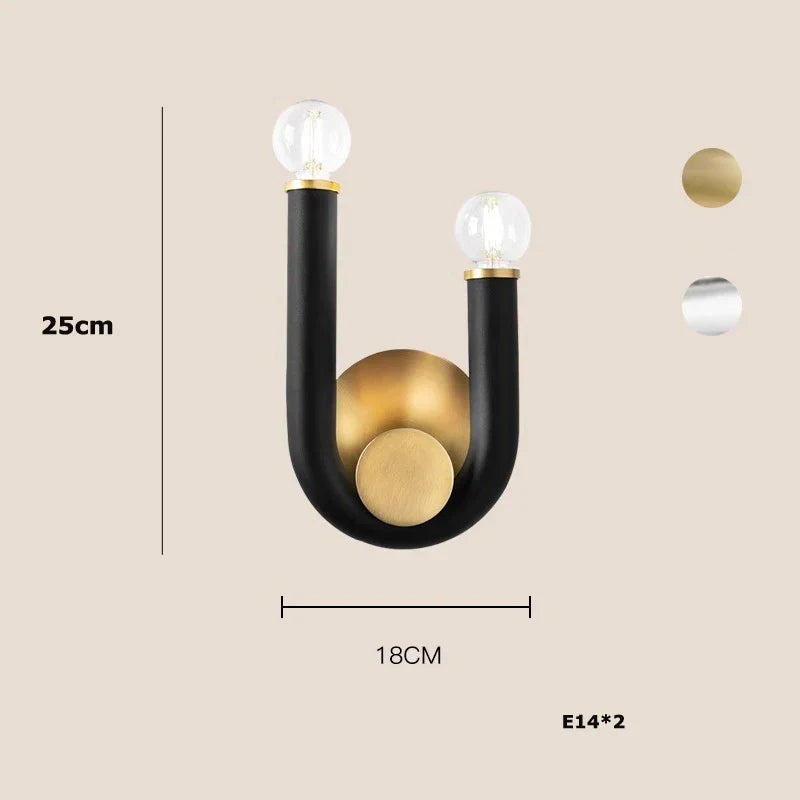 Black Aluminum Tube Dimmable LED Chandelier with U-Shaped Design