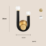 Black Aluminum Tube Dimmable LED Chandelier with U-Shaped Design