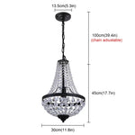 Retro Crystal Chandelier Pendant Light for Home Decor