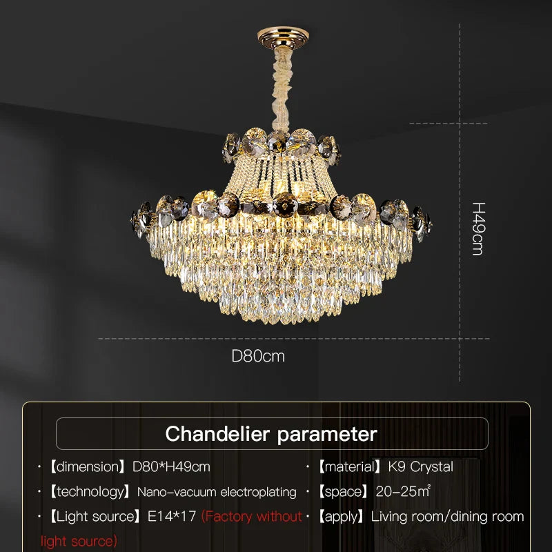 Crystal Chandelier: Modern Nordic Luxury for Living Room, Dining Room, Bedroom
