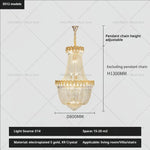 Crystal Chandelier: Luxury Duplex Hotel Living Room Stairwell Design