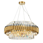 Gold Crystal Chandelier LED Ceiling Pendant Light - Luxurious Living Room Decor