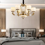 Zinc Alloy European Chandelier with Natural Jade Accent for Villa Living Room