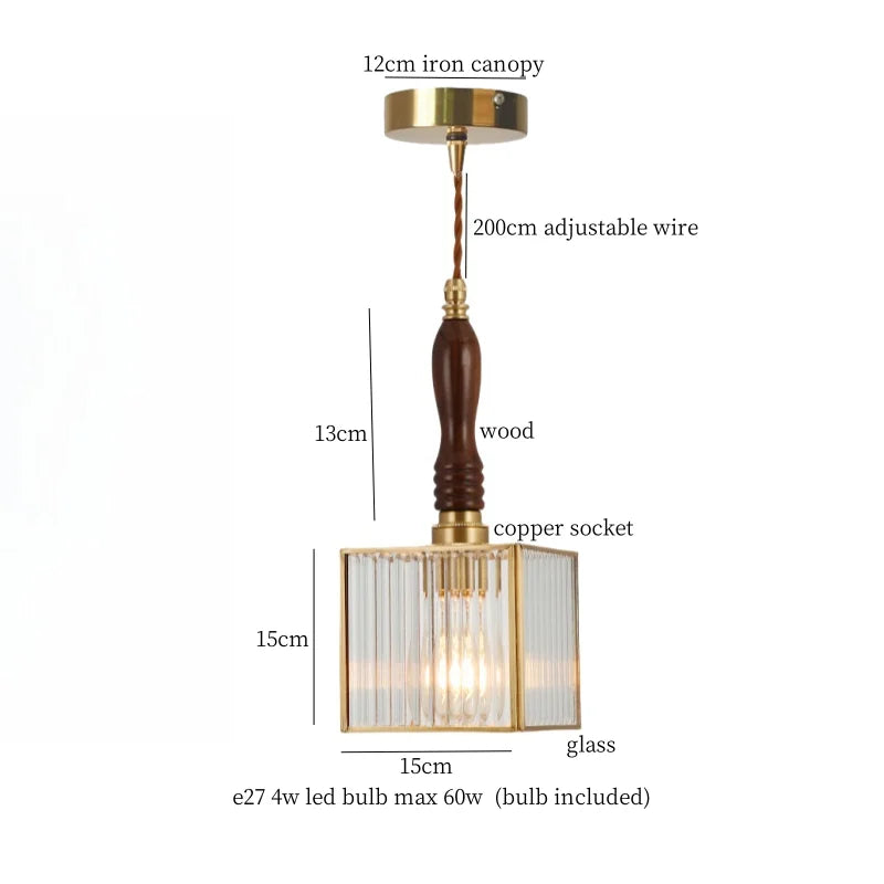 Afralia™ Glass LED Hanging Lamp | Minimalist Copper Pendant Light