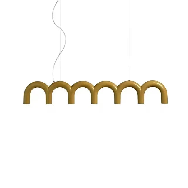 Blue Metal Arch Chandelier Pendant Light - Modern Design for Home Décor