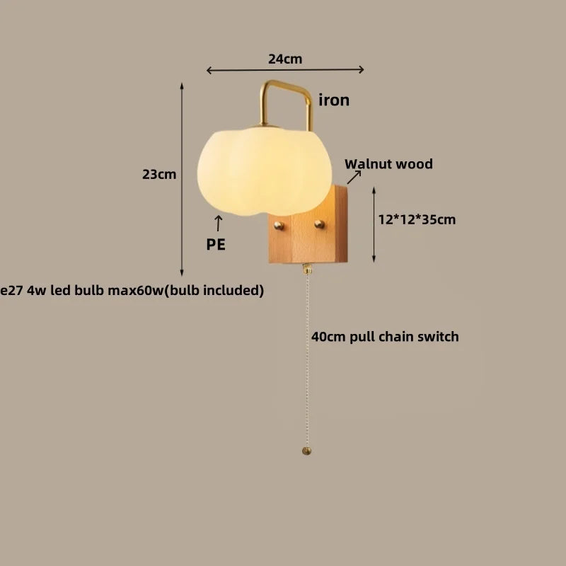 Walnut Wood LED Wall Lamp Home Decor Nordic Vanity Light Fixture