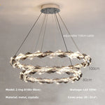 Crystal Chandelier Pendant Light - Dimmable Modern Luxury LED Chrome Luminaria
