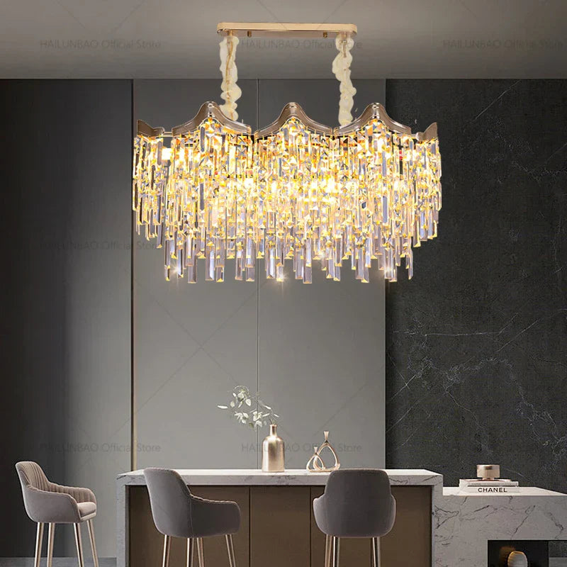 Tassel Crystal Chandelier: Postmodern Luxury Lamp for Living Room, Bedroom, and Restaurant