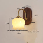 Walnut Wood LED Wall Light Fixture Modern Simple Bedside Sconce Lampara