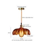 Wood Glass LED Pendant Lamps | French Vintage Hanging Light