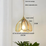 Nordic Walnut Glass LED Pendant Lamp Kitchen Light Fixtures