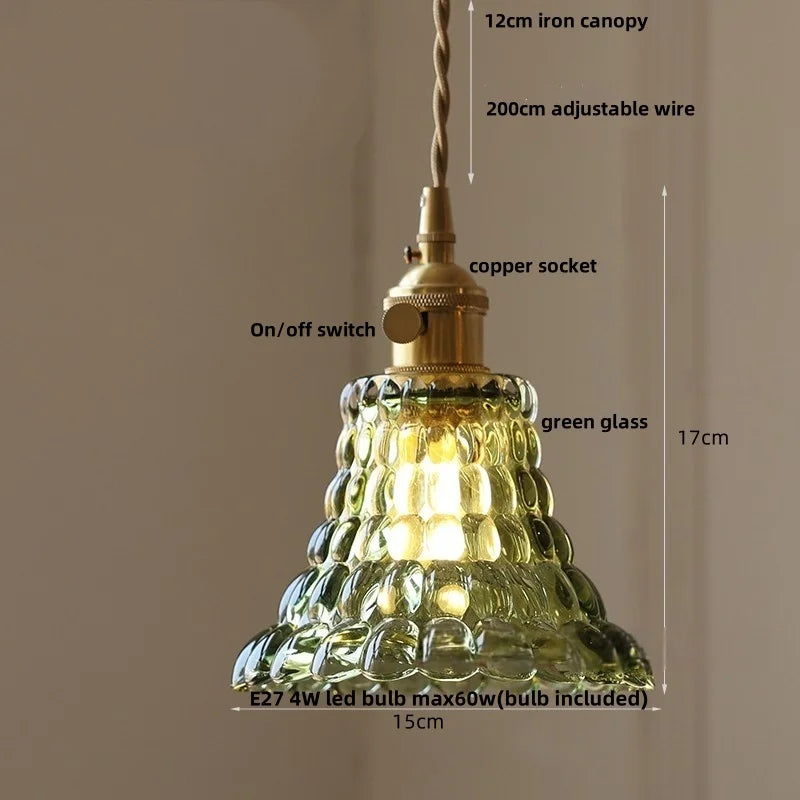 Wicker Glass LED Pendant Light - Modern Adjustable Fixture for Restaurant & Coffee Bar