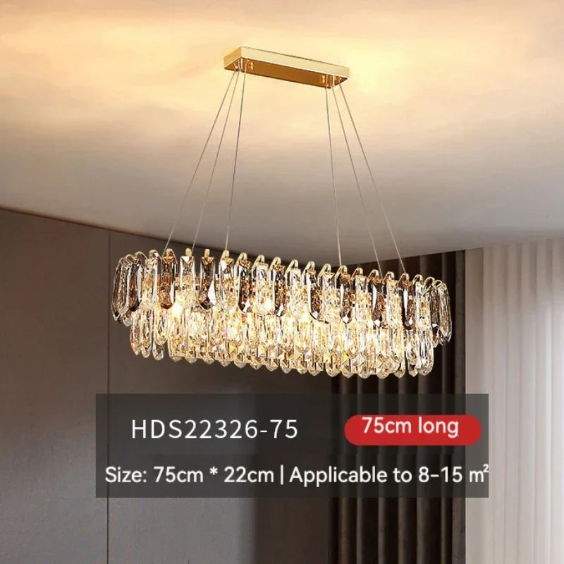 Gold Crystal Chandelier: Luxury Lighting for Dining Living Bedroom Kitchen Island