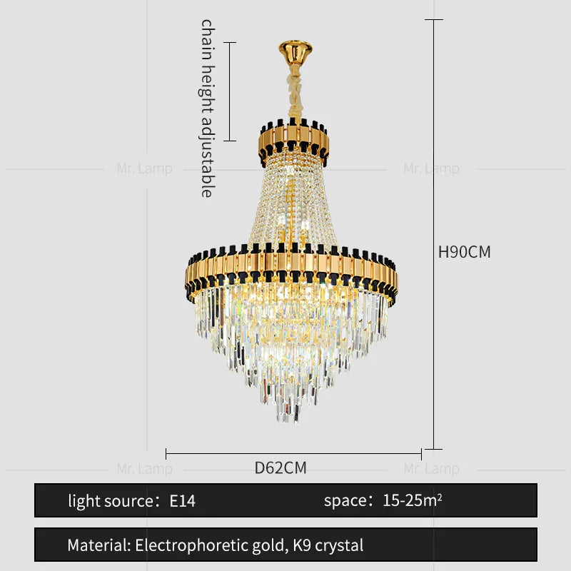 Main Living Room Crystal Chandelier - Post-modern Light Luxury Design