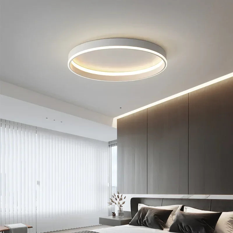 Minimalist Round LED Ceiling Light for Bedroom Loft Balcony - Dimmable Indoor Lighting