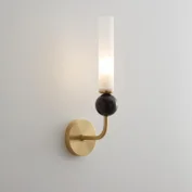 Modern Copper Base Glass Shade Wall Lamp for Living Room Lighting