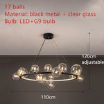 Branching Bubbles Chandelier in Black and Gold for Modern Dining Room