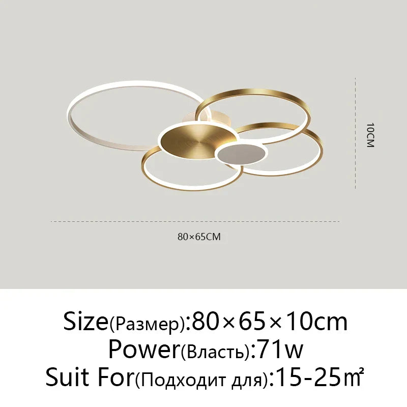 Modern LED Chandelier with Remote Control for Living Room & Bedroom Lighting