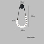 Black Gold LED Her Necklace Wall Lamp Sconce for Bedroom & Corridor