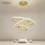 Modern Luxury Gold Ring LED Pendant Chandelier for Living Room & Bedroom