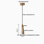 Yellow Iron LED Pendant Lamp Yellow Travertine Stone Ball in Wabi Sabi Style