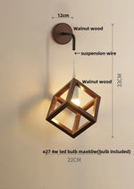 Cube LED Wall Lights | Modern Nordic Wood Design for Home Decor