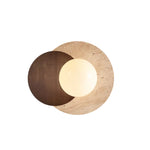 Nordic Stone Wood Wall Sconce Light Fixture for Bedroom, Wabi-sabi Design