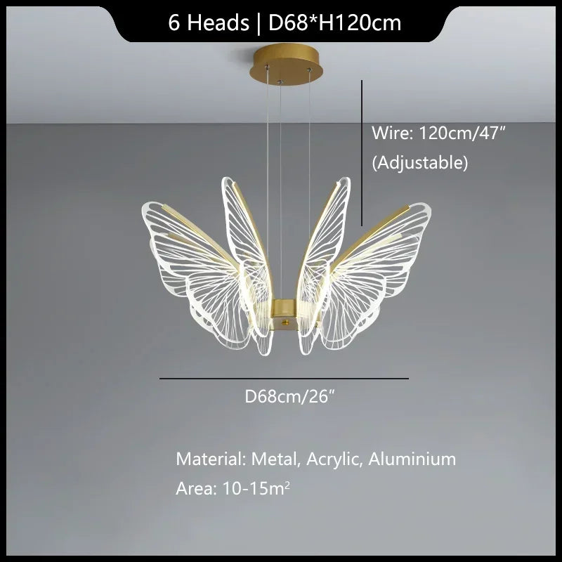Butterfly Modern Pendant Chandelier for Living Room and Dining Area