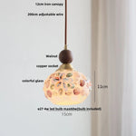 Wood LED Glass Pendant Light: Modern Nordic Adjustable Hanging Lamp