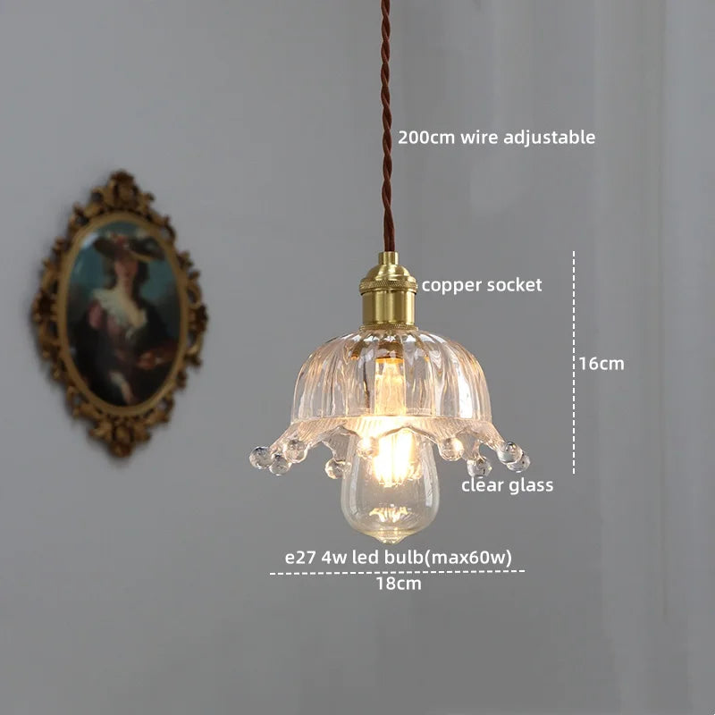 Copper Glass LED Pendant Light for Modern Home Decor