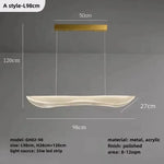 Long Curve LED Chandelier for Living Room Dining Office Decor