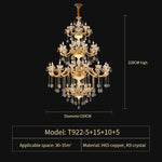 Elegant Crystal Chandelier for Living Room, Dining Room, and Bedroom