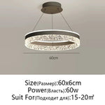 Crystal Rings LED Chandelier Black&White Frame