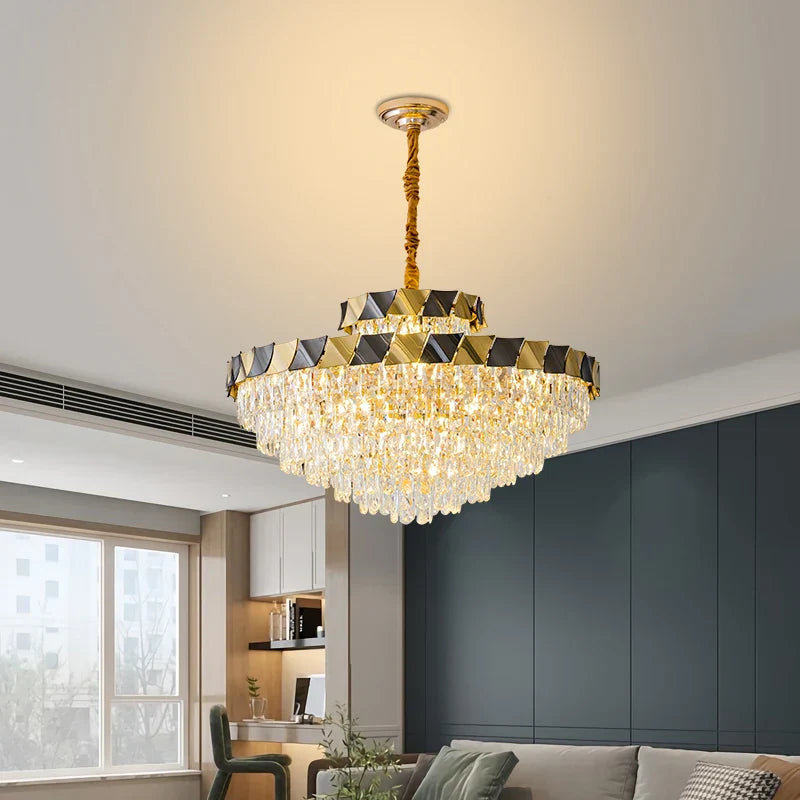 Modern Crystal Chandelier for Living Room Dining Bedroom LED Lighting