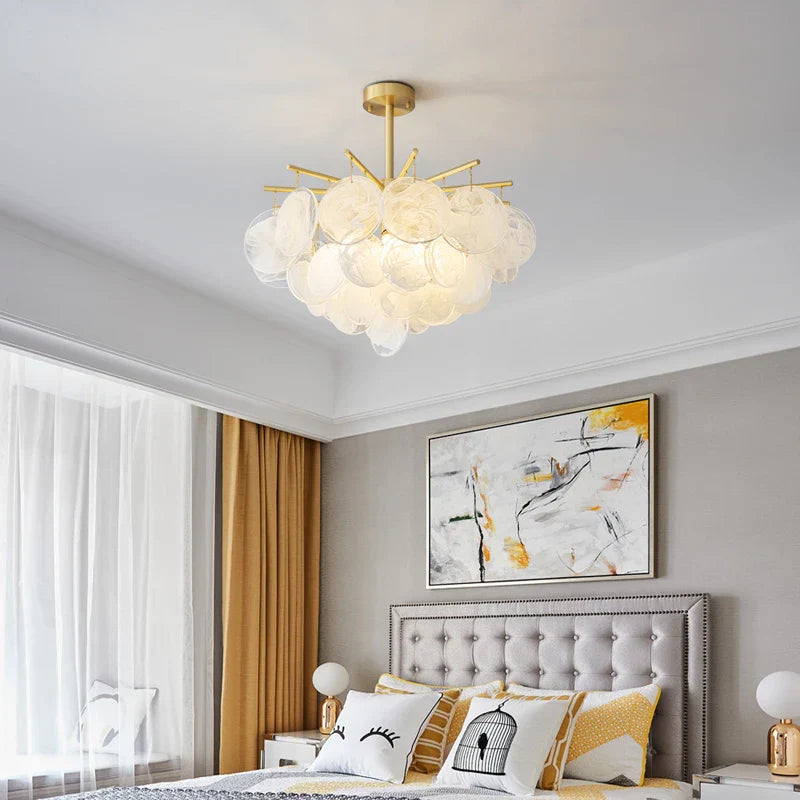 Modern Black Gold All-Copper Chandelier for Living Room Restaurant Nordic Minimalist