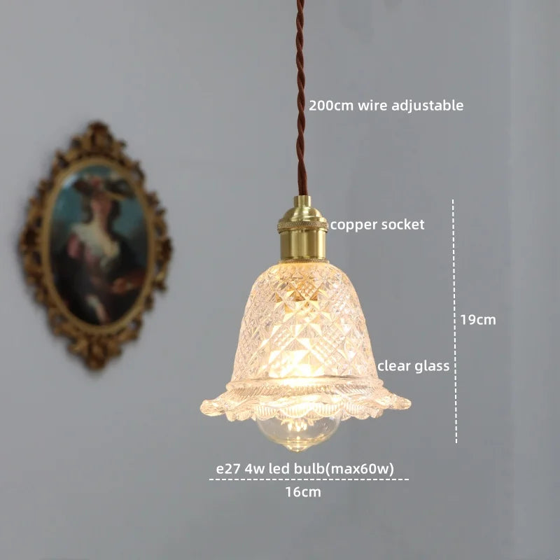 Copper Glass LED Pendant Light for Modern Home Decor