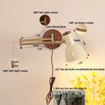 Walnut Wood LED Wall Sconce Pull Chain Switch Stair Light