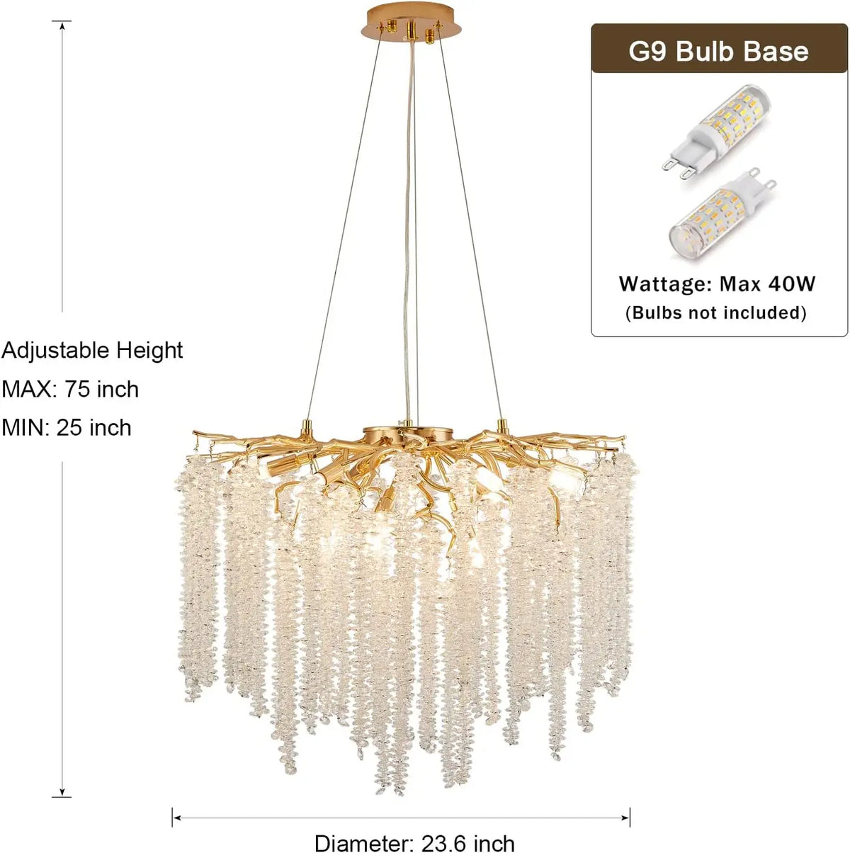 Crystal Tassel Chandelier: Elegant Dining Room Pendant Light Fixtures