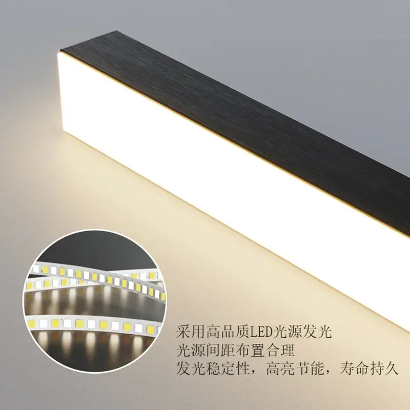 Black LED Ceiling Chandelier for Dining Room Kitchen Island - Modern Hanging Fixture