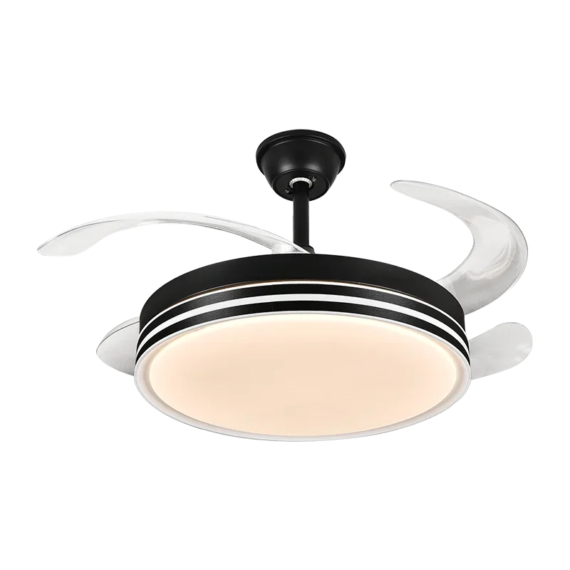 Modern LED Ceiling Fan with Retractable Blades and Remote Control