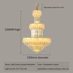 Luxury Spiral Staircase Chandelier for Duplex Villa Hall and Hotel Project