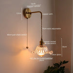 Nordic LED Glass Copper Wall Sconce Modern Living Room Bedroom Light