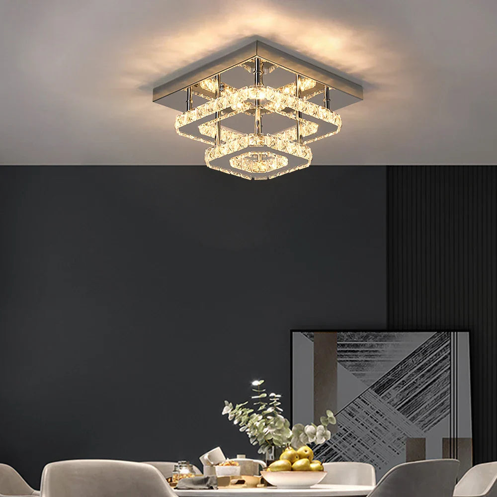 Crystal Ceiling Chandelier: Modern LED Dining Room Pendant Light by Afralia™