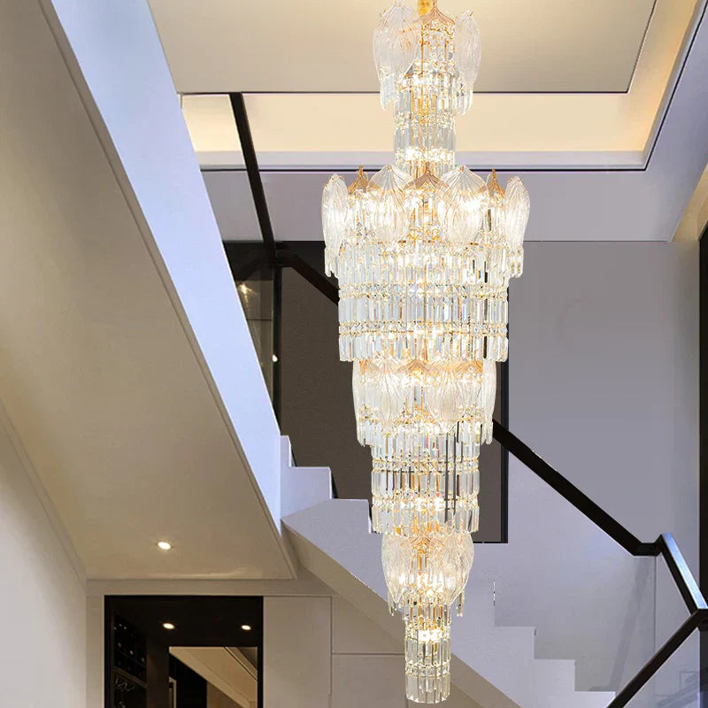Crystal European Long Chandelier for Elegant Living Room Décor