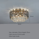Gold Crystal Chandelier for Living Room Luxury Lighting Fixture