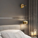 Copper Adjustable Wall Lamp for Bedroom LED Reading Light