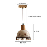 Afralia™ Copper Wood LED Pendant Light: Ceramic Modern Tassel Hanging Lamp